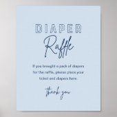 LOLA Blue Diaper Raffle Baby shower Game Poster (Voorkant)