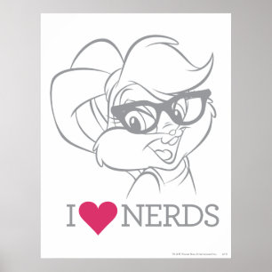 Lola Bunny - I Heart Nerds Poster