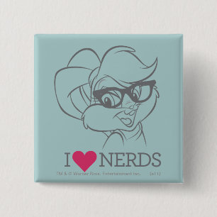 Lola Bunny - I Heart Nerds Vierkante Button 5,1 Cm