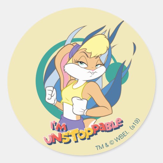 Lola Bunny "Ik ben niet stoppable" Ronde Sticker (Voorkant)