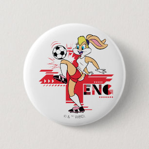 Lola Bunny Team Engeland Voetbal Grafisch Ronde Button 5,7 Cm