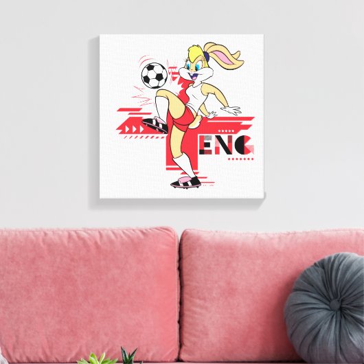 Lola Bunny Team England Soccer Graphic Canvas Afdruk (Insitu (Woonkamer))