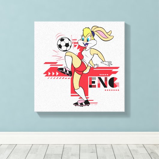 Lola Bunny Team England Soccer Graphic Canvas Afdruk (Insitu (Houten vloer))