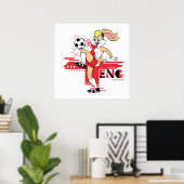 Lola Bunny Team England Soccer Graphic Poster (Thuiskantoor)