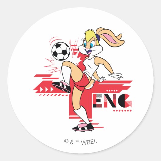 Lola Bunny Team England Soccer Graphic Ronde Sticker (Voorkant)