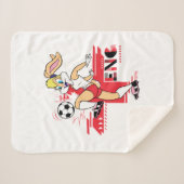 Lola Bunny Team England Soccer Graphic Sherpa Deken (Voorkant (horizontaal))