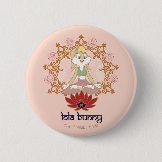 Lola Bunny Yoga Lotus Pose Ronde Button 5,7 Cm (Voorkant)