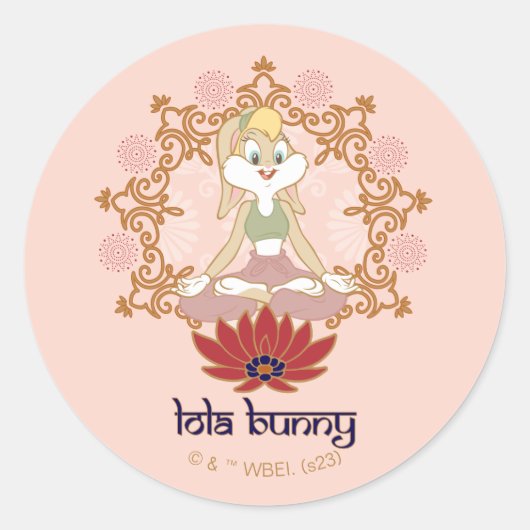 Lola Bunny Yoga Lotus Pose Ronde Sticker (Voorkant)