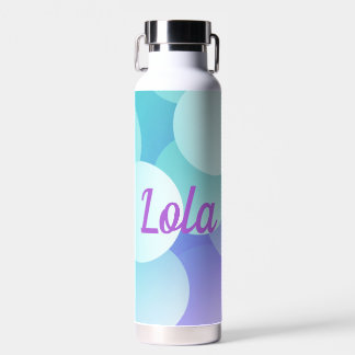 Lola Custom Naam Paarse Blue Bubble Modern Gift Waterfles