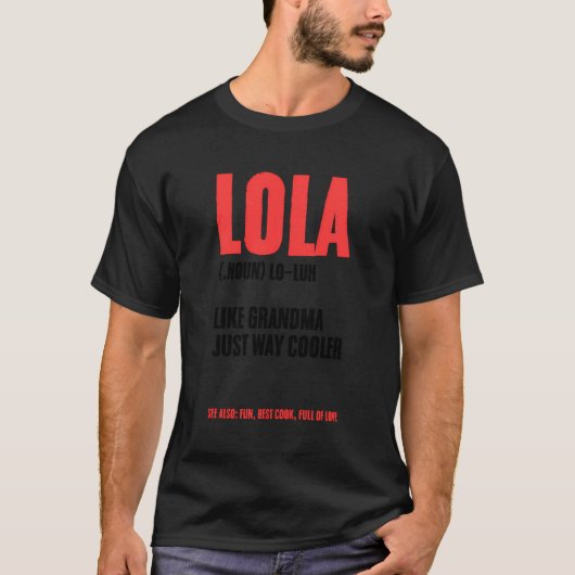 Lola Definitie Filipijnse grootmoeder T-shirt (Voorkant)