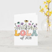 Lola Est. 2026 Wildflower Promoted To Lola  Kaart (Gele Bloem)