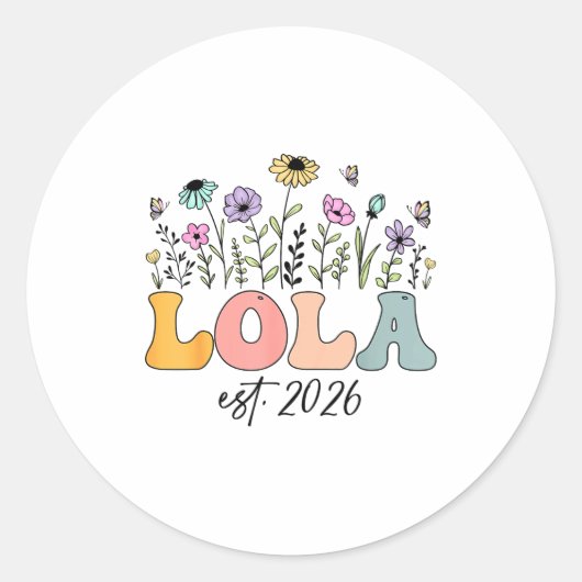 Lola Est. 2026 Wildflower Promoted To Lola Ronde Sticker (Voorkant)