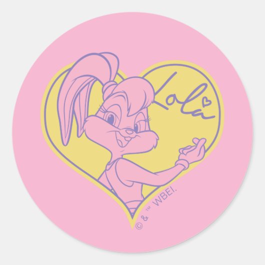 Lola Heart Signature Ronde Sticker (Voorkant)