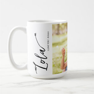 Lola Ik hou van je Custom Photo Name Script Koffiemok