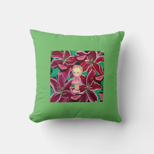 Lola in Red Lilies Pillow Kussen
