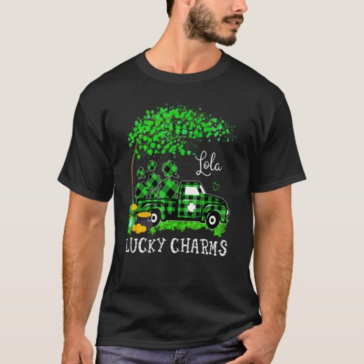 Lola Lucky Charm Shamrock Graphic Truck St Patrick T-shirt (Voorkant)