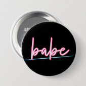LOLA Neon Blue en Pink 90's Babe Bachelorette Ronde Button 7,6 Cm (Voorkant /achterkant)