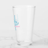 LOLA Neon Blue en Pink 90's Bride Bachelorette Glas (Links)