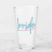 LOLA Neon Blue en Pink 90's Bride Bachelorette Glas (Voorkant)