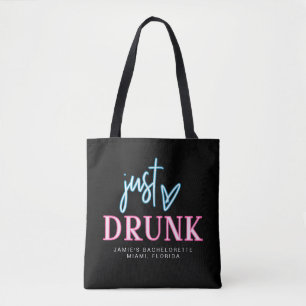 LOLA Neon Blue Roze Drink Bachelorette Tote Bag