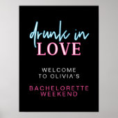LOLA Neon Drunk In Love Bachelorette Welkom Poster (Voorkant)