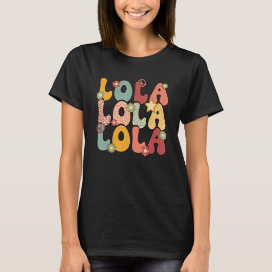 Lola Oma Groovy Lola Grootmoeder T-shirt (Voorkant)
