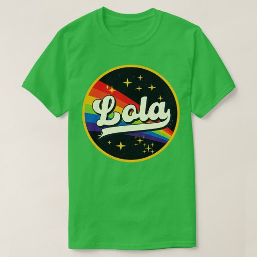 Lola regenboog in ruimte  stijl t-shirt (Design voorkant)