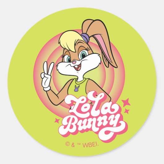 Lola Retro LOONEY TUNES™ ringen Ronde Sticker (Voorkant)