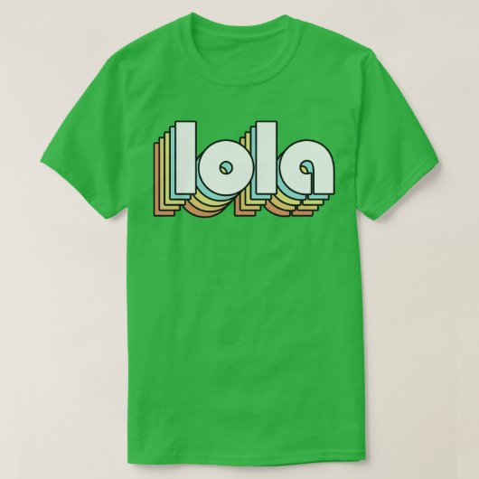 Lola Retro Rainbow Typography Vervaagde stijl T-shirt (Design voorkant)