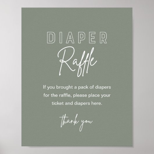 LOLA Sage Diaper Raffle Baby shower Game Poster (Voorkant)