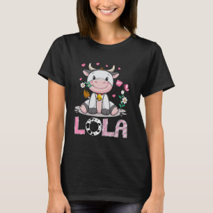 Lola Schattigee Koe Moo Moo Boer Verjaardag Famili T-shirt
