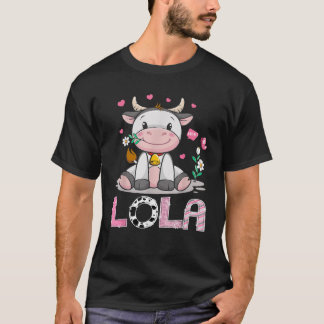 Lola Schattigee Koe Moo Moo Boer Verjaardag Famili T-shirt