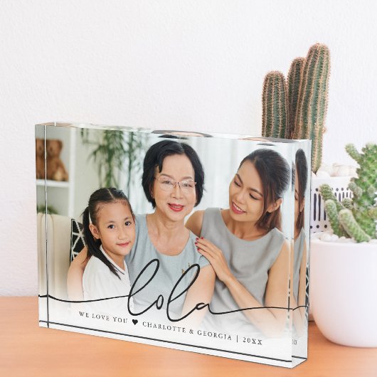 Lola Script Overlay | Wij houden van u Fotoblokken