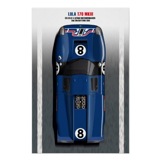 Lola T70 AIR Daytona 24 Hours 1969 Perfect Poster (Voorkant)
