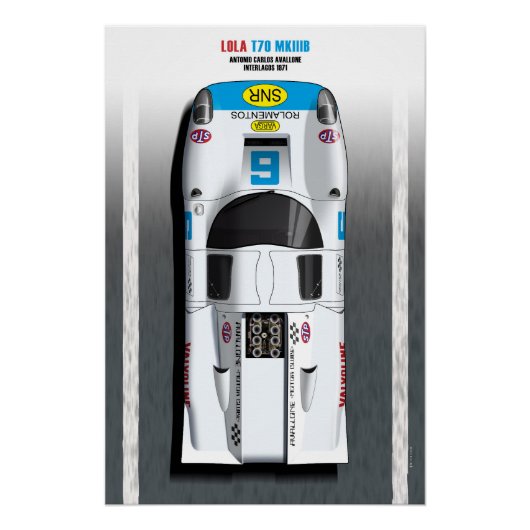 Lola T70 Avallone Interlagos 1971 Perfect Poster (Voorkant)