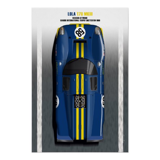 Lola T70 John Woolfe Snetterton 1969 Perfect Poster (Voorkant)