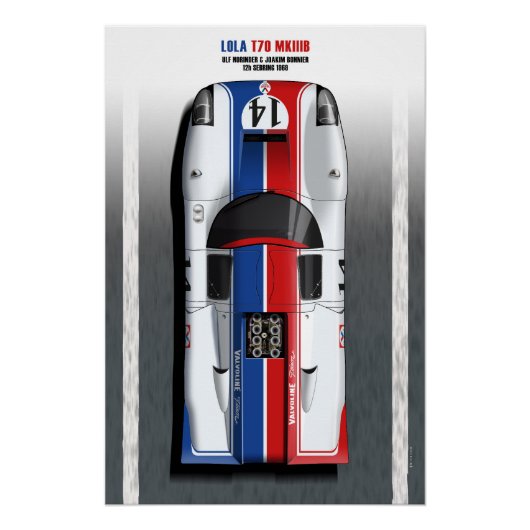 Lola T70 Valvoline Sebring 1969 Perfect Poster (Voorkant)