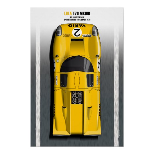 Lola T70 Varig Copa Brasil 1970 Perfect Poster (Voorkant)