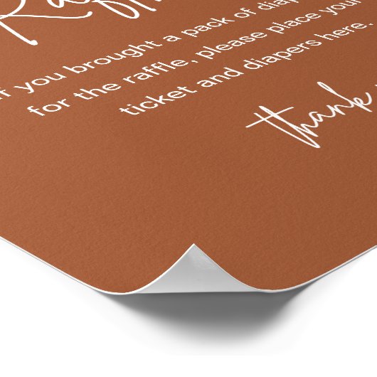 LOLA Terracotta Diaper Raffle Baby shower Game Poster (Hoek)