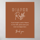 LOLA Terracotta Diaper Raffle Baby shower Game Poster (Voorkant)