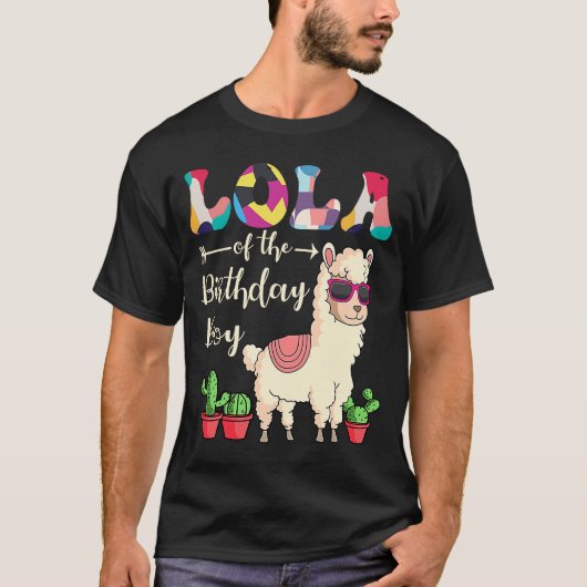 Lola van de Birthday Boy lama bday-feest T-shirt (Voorkant)