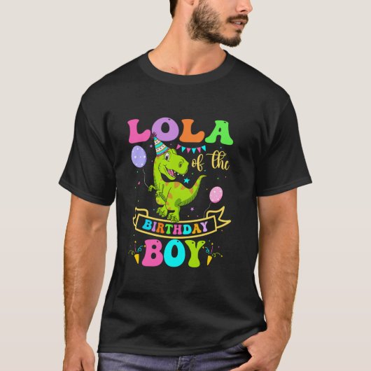 Lola van de Verjaardag Jongen T Rex Dinosaurus Ver T-shirt (Voorkant)