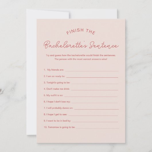 LOLA Voltooi het vrijgezellenspel Kaart (Voorkant)