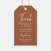 LOLA-Vrijgezellenfeest, Baby shower Terracotta Fav Cadeaulabel (Voorkant)