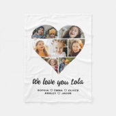 Lola We Love You Hearts Moderne fotocollage Fleece Deken (Voorkant)
