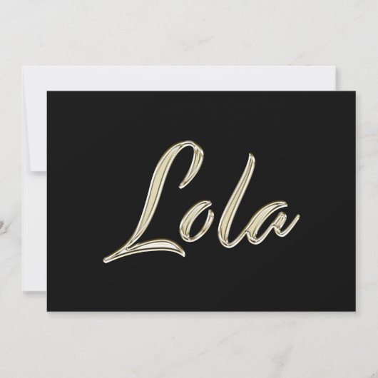 Lola white gold Handwriting Karte Kaart (Voorkant)