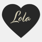 Lola wit goud Handschrift Aufkleber Herz Hart Sticker (Voorkant)