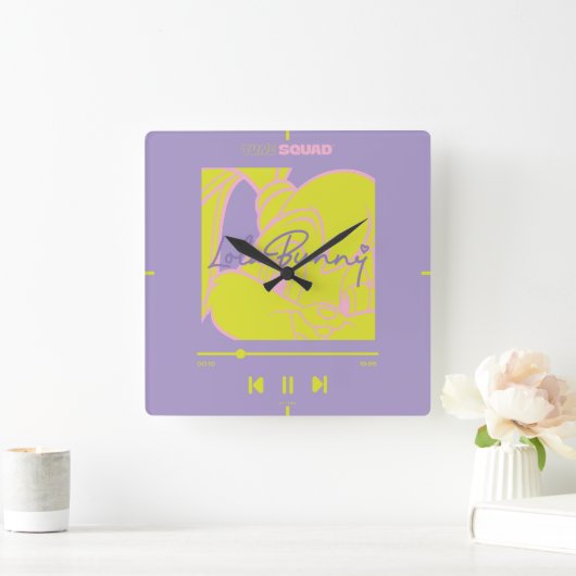 Lola's muziekspeler vierkante klok (Huis)