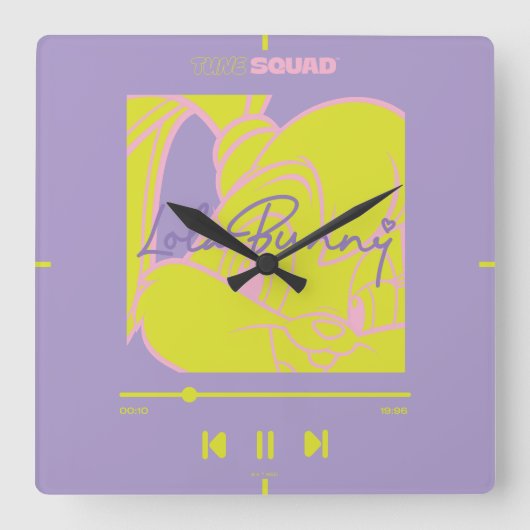 Lola's muziekspeler vierkante klok (Voorkant)