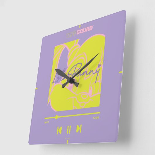 Lola's muziekspeler vierkante klok (Hoek)